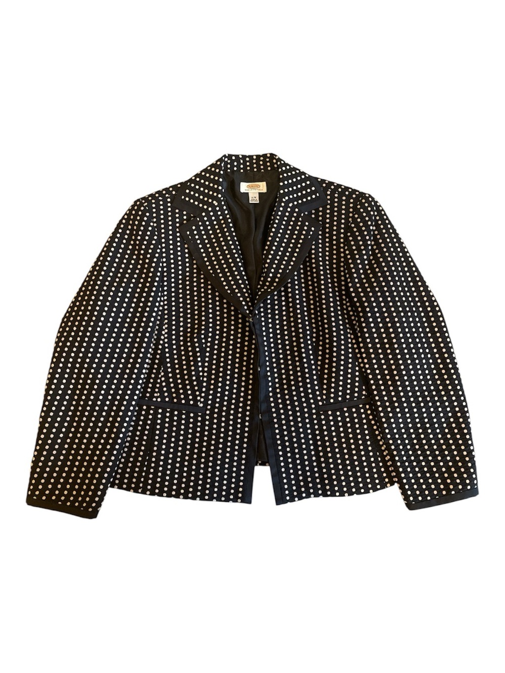 Talbots Black Blazer with Tan Polka Dots